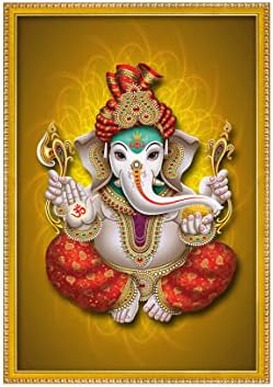 999Store Ganesha Fotó a Festmény a Képkeret Templom/Mandir ganesha fali dekor képkeret (MDF & Fiber 11X8 Cm) God003