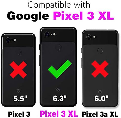 Asuwish Kompatibilis a Google Pixel 3 XL Tárca az Esetben Edzett Üveg kijelző Védő fólia, Bőr Flip Hitelkártya Birtokos