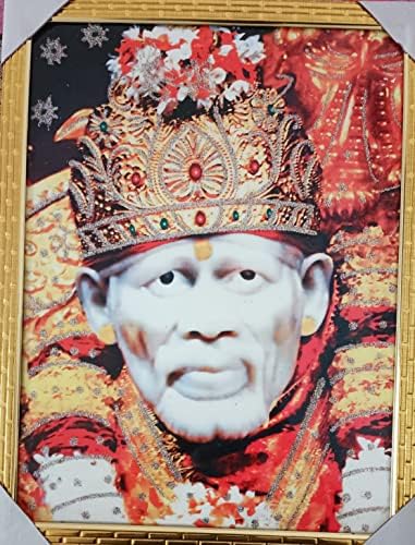 Shirdi Sai Baba Képkeret Pooja Szobába, falra, majd a Táblázat Felső (17x13in)