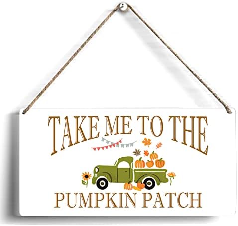 Vigyél a Pumpkin Patch Fa Alá 6 x 12 Őszi Sütőtök Teherautó Fa Lóg Emléktábla Haza Wall Art Dekoráció Ajándék