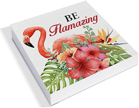 Az Ország Flamazing Flamingo Fa Doboz Jel Dekor Asztal Alá Nyári Flamingo Idézet Fából Készült Doboz, Blokk Alá Rusztikus