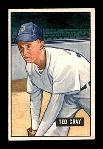 178 Ted Gray - 1951 Bowman Baseball Kártyák (Közös) Osztályozott NM/NM+ - Baseball Asztalon Kezdő Lapot