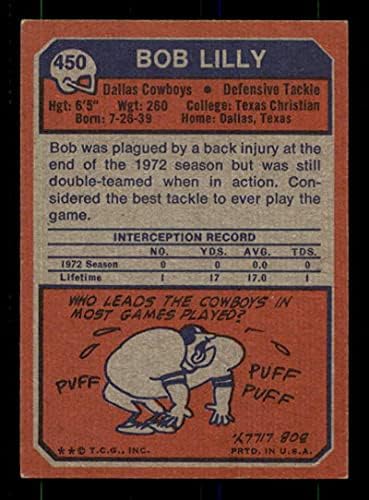 Bob Lilly Kártya 1973 Topps 450
