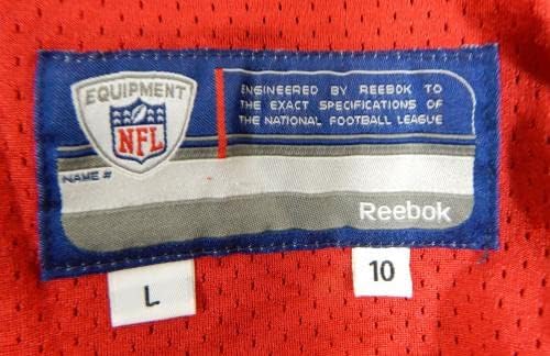 2010-ben a San Francisco 49ers 81 Játék Kiadott Piros Gyakorlat Jersey L 78. - Aláíratlan NFL Játék Használt Mezek
