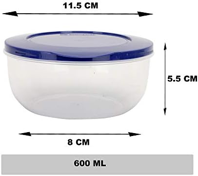 Élvonalbeli Eco-Tároló Műanyag Tartály Meghatározott Konyha & Hűtőszekrény, 600 ML - Szett (6, Sötét Kék)