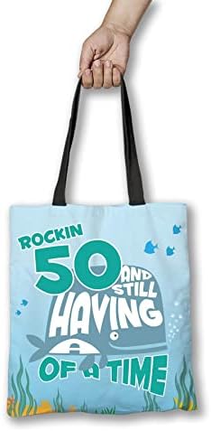 Bang Tiszta Ruha 50 Születésnapi Ajándékok Nőknek, Férfiaknak - Rockin 50 Vicces Vászon Táska Bevásárló Táskák