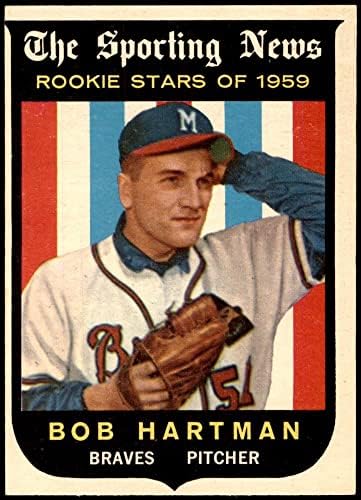 1959 Topps 128 Bob Hartman Milwaukee Bátrabbak (Baseball Kártya) EX/MT Bátrabbak