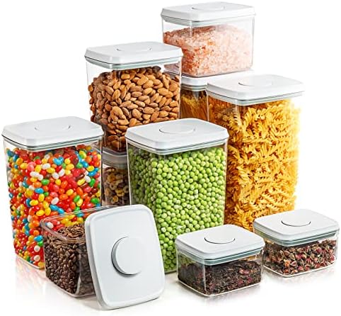 Tourdeus Pop Légmentes Élelmiszer-Tároló Tartályok a Kamrában Szervezet, 10 Darab BPA Mentes Élelmiszer-Tároló Tartályok