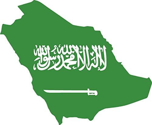 Térkép Zászló Belül Szaúd-Arábia 4x4.5 Matrica, Matrica meghalni Vágott Vinyl Készült, a Szállított az USA-ban