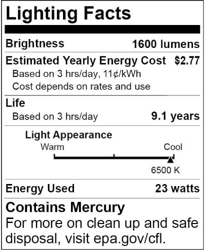 Sunlite SMS23/65K 23 wattos Közepes Alap Szuper Mini Spirál Energiatakarékos kompakt fénycsövek Izzó, fényes Nappal,