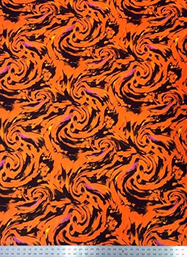 Fantasztikus Vihar Nagy Akvarell Örvény Minta Nehéz Szakaszon Poliészter Spandex Anyagból, A gyár által (Narancssárga)