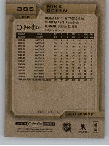 2018-19 OPC O-Pee-Chee Jégkorong 385 Mike Zöld Detroit Red Wings Hivatalos 18/19 NHL Trading Card