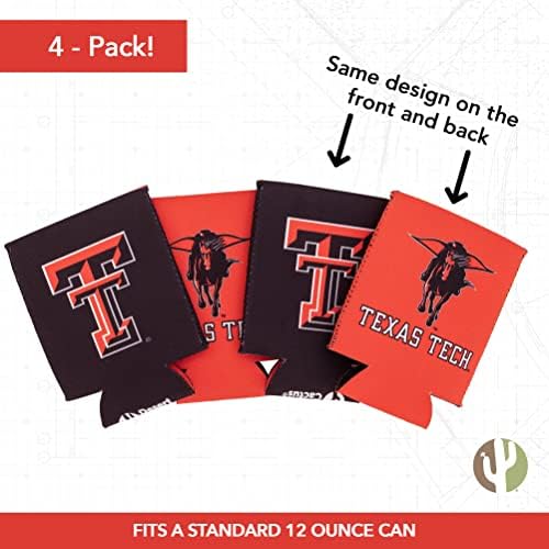 A Texas Tech Egyetemen Lehet Szigetelő Ital Hűtő 4 Csomag Hab az Ital Jogosultja TTU Red Raiders (4 Falka)