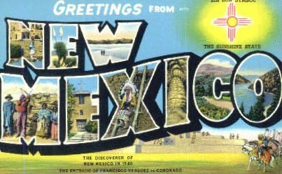 Üdvözlet, Új-Mexikó, Képeslap