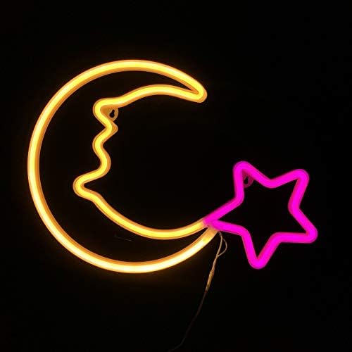 Éjszakai Fények Gyerekeknek|neonok Rózsaszín Hold Kék Csillag LED Neon Fények Baba Óvoda Szobában,Wall Art Dekor|USB