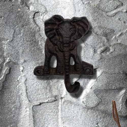 Kényelmes Óra Élővilág Gyűjtemény Öntöttvas Elefánt Egyetlen Kulcs Kabát Horog, Ruhák Rack Fali Fogas, Nagy Teherbírású