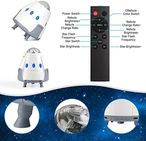 Galaxy Lámpa Projektor Hálószoba, Űrhajó Lámpa Projektor Örvény-Köd, majd a Bluetooth Hangszóró, Csillag Projektor Galaxy