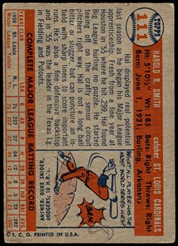 1957 Topps 111 Hal R. Smith St. Louis Cardinals (Baseball Kártya) FAIR Bíborosok