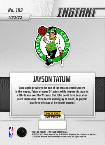 Jayson Tatum Boston Celtics-Fanatikusok Kizárólagos Párhuzamos Panini Azonnali Tatum Pontszámok 51 a Domináns Nyerni