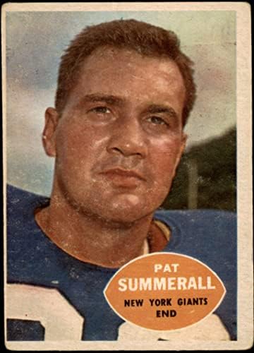 1960 Topps 77 Pat Summerall New York Giants-FB (Foci Kártya) FAIR Óriások-FB Arkansas