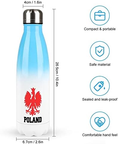 Király Eagle Crest lengyel Zászló 17oz Sport, Víz, Üveg, Rozsdamentes Acél Vákuum Szigetelt Cola Forma Újrafelhasználható