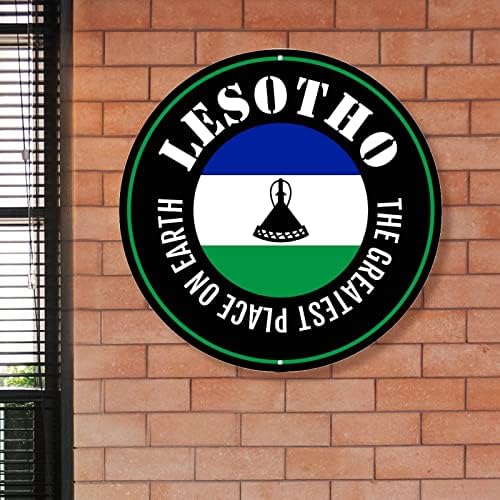 Lesotho Zászló Üdv Ajtó Jele a Legjobb Hely A világon Fém Tábla Hazafias Dekoráció Ország Szuvenír Egyéni Wall Art Parasztház