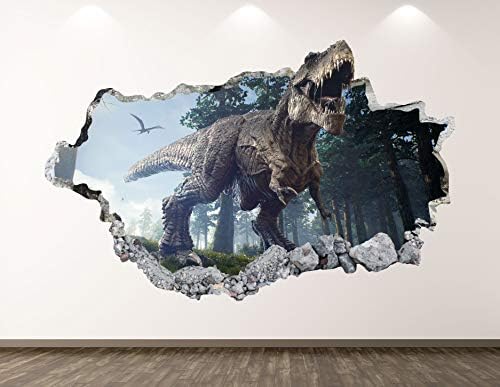 Nyugat-Hegy Dinoszaurusz Fali Matrica Art Dekoráció 3D-s Összetört Vad T-Rex Matrica Poszter, Gyerek Szoba Falfestmény,