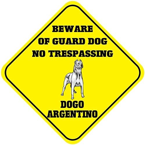 Dogo Argentino Vigyázz, Házőrző Kutyát Tilos Átkelés Újdonság SignVinyl Matrica, Matrica 8