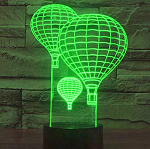 3D Hot-air Balloon Éjszakai Fény Led Touch Kapcsoló Dekor Asztal, Íróasztal Optikai Illúzió, Lámpák 7 színváltó LED