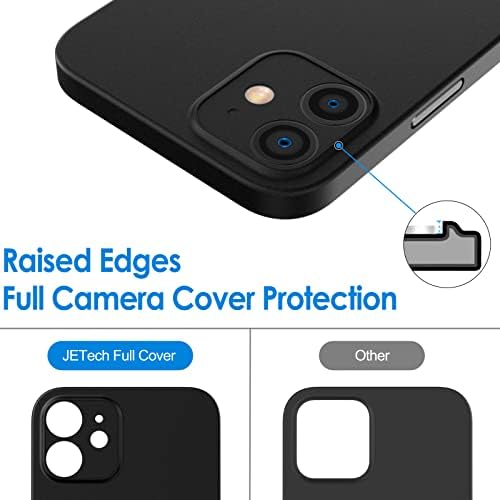 JETech Ultra Slim (0.35 mm Vékony) az iPhone számára, 12, 6.1-Es, a Kamera lencsevédő Teljes Védelem, Könnyű, Matt PP