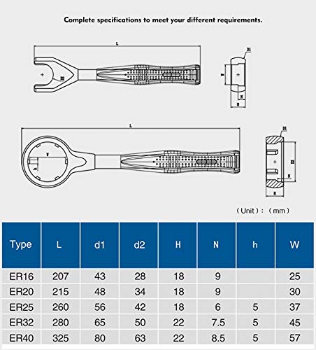 HSK63A-ER32-100+Szigorítás Lámpatest+ER32 Dió Csavarkulcs
