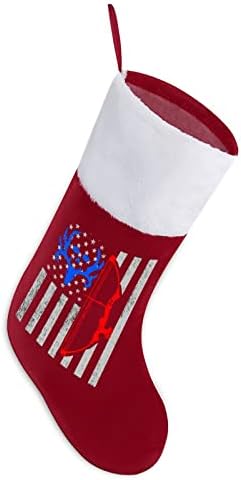 Amerikai Íjjal Vadászni, USA Zászló Karácsonyi Lóg Harisnya, Zokni karácsonyfa Kandalló Holiday Home Decor