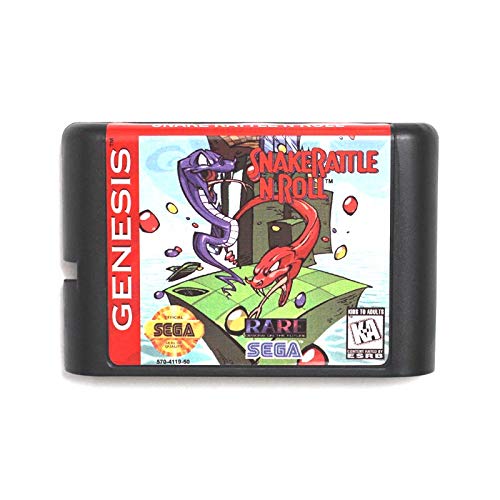 Csörgő kígyó 'n Roll 16 bit MD Játék Kártya Sega Mega Drive Genesis