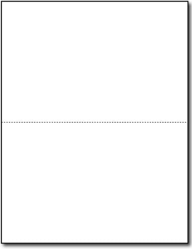 65lb Fehér Jumbo Képeslapok - 2 / Oldal - Szünetek 5 1/2 x 8 1/2 Lap (25 Lap / 50 Képeslap)