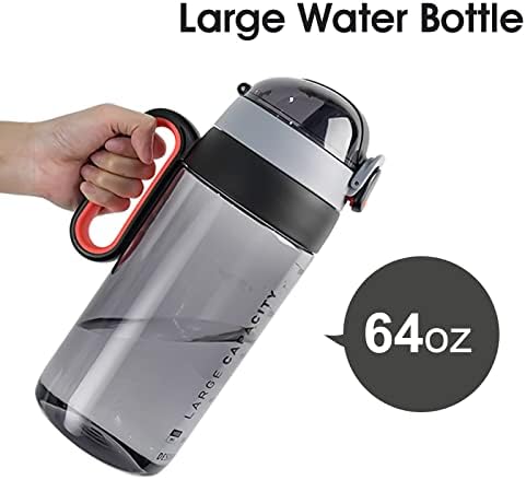 TKK Nagy litert 64 OZ Motivációs Víz Üveg Kivehető Csepp & Kezelni, BPA Mentes Tritan szivárgásmentes Flip Top vizeskancsó