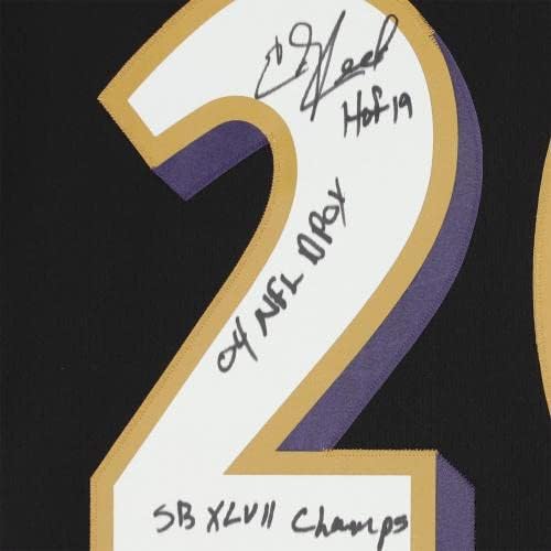 Ed Reed Baltimore Ravens Dedikált Fekete Mitchell & Ness-i Replika Jersey Több Super Bowl Szezon Feliratok - Limitált