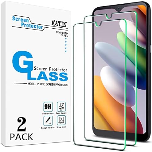 KATIN [2-Pack] Edzett Üveg LG K51 képernyővédő fólia, Anti Karcolás, Buborék Mentes, 9H Keménység, Könnyen Telepíthető,
