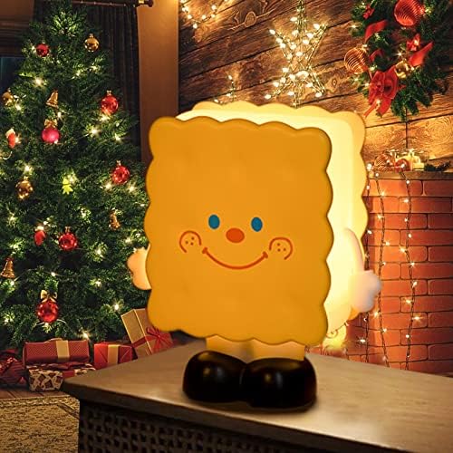 Aokpsrt Karácsony Este Fény a Gyerekek Aranyos Süti Alakú ágy melletti Éjjeli Lámpa USB Újratölthető Este Lámpa Állítható