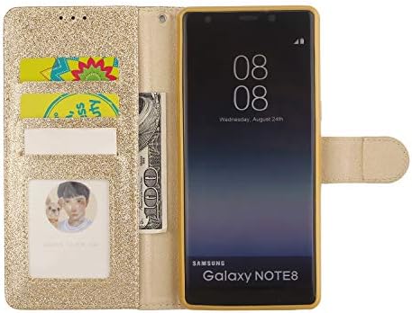Abtory Tárca az Esetben a Galaxy Note 8, 3D Bling Strasszos Kristály Szép Szív Pénztárca Bőr Pénztárca Flip Card Tok