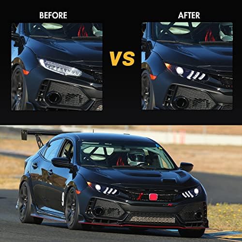 Új Kiegészítők -2021 Honda Civic Fényszóró Szerelvény 10 Gen Sedan Hatchback R Típusú Led Fényszóró Sport EX Hatch