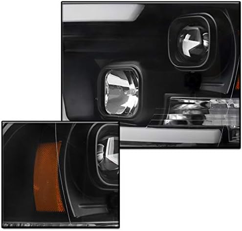 ZMAUTOPARTS DRL LED Fekete Projektor Fényszóró Fényszóró A 2009-2018 Dodge Ram 1500/2010-2018 2500/3500