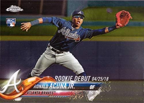 2018 Topps Frissítés Chrome Baseball HMT31 Ronald Acuna Jr. Újonc Bemutatkozó Kártya