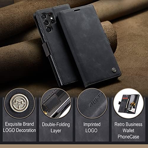 Telefon Flip Esetekben Kompatibilis a Samsung Galaxy S23 Ultra Prémium PU Bőr Pénztárca Ügy, 2 az 1-ben Flip Mágneses