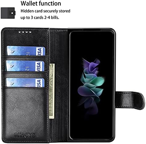 MInCYB Samsung Galaxy Z Fold 4 5G az Esetben, Galaxy Z Fold 4 Tárca Esetben Prémium Bőr Tok tartó, Fedél, TPU Ütésálló,