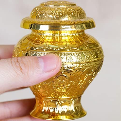 Cabilock Asztal Topper Hamvasztás Urna Emlékmű Konténer Jar Pot Vintage Fém Urna, Temetkezési Emlékhely Tartály Magas