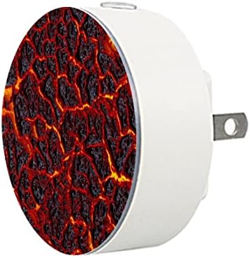 2 Csomag Plug-in Éjjeli LED-es Éjszakai Fény Vulkáni Láva Felszínre Magma Textúra az Alkonyat-hogy-Hajnal Érzékelő Gyerek