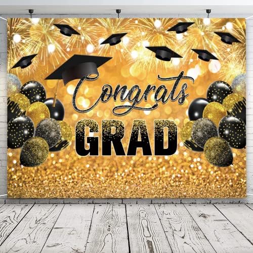 Érettségi Hátteret Osztály 2023 Csillogó Arany Fekete Agglegény Kap Congrats Grad Gratulálok Ünnepség, Bál, Party Fotózás