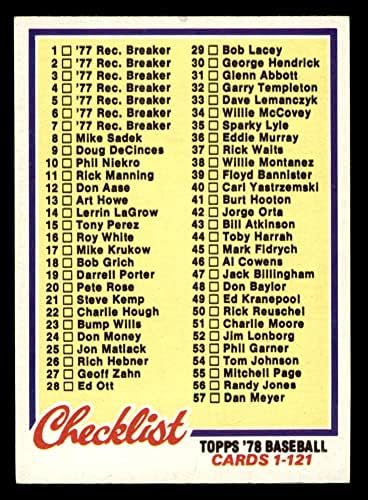 1978 Topps 74 Ellenőrzőlista 1 (Baseball Kártya) NM+
