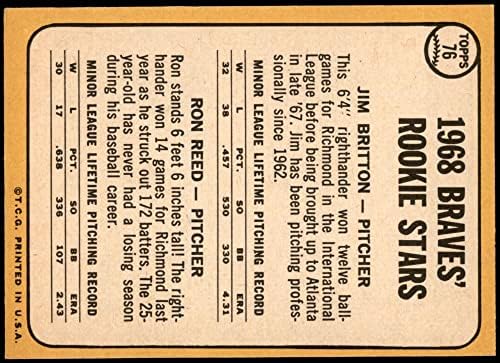 1968 Topps 76 Bátrabbak Újoncok Ron Reed/Jim Britton Atlanta Braves (Baseball Kártya) NM Bátrabbak
