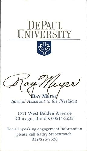 Ray Meyer írta Alá Üzleti Kártya Dedikált DePaul Kosárlabda HOF 66349 - Dedikált Egyetemi Kosárlabda